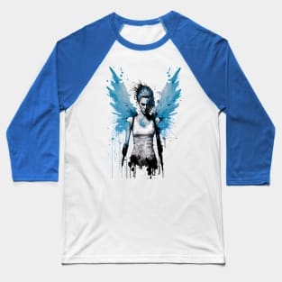 Unleash Your Inner Rebel with Our Punk Rock Female Angel Baseball T-Shirt